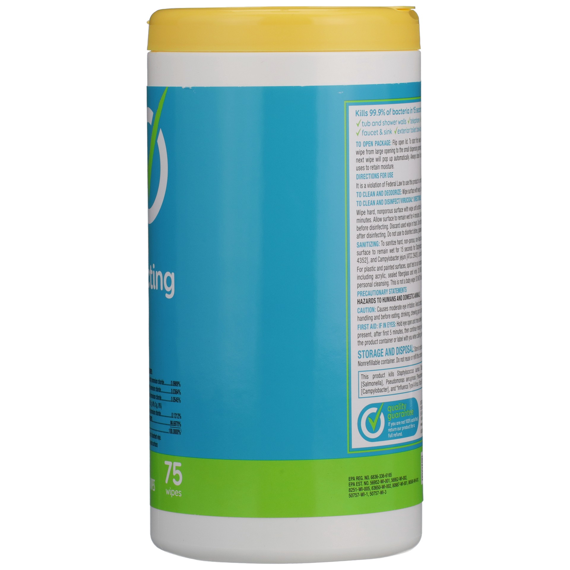 slide 6 of 6, Simply Done Lemon Scent Disinfecting Wipes 75 ea, 75 ct