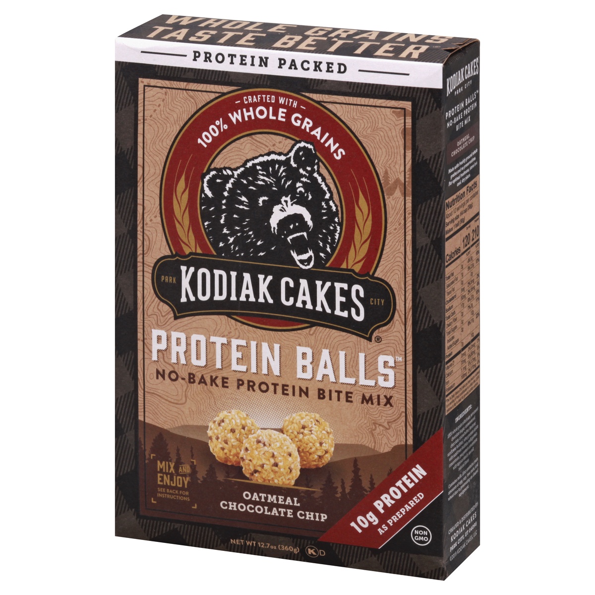 slide 3 of 10, Kodiak Cakes Oatmeal Chocolate Chip Protein Ball Mix, 12.7 oz