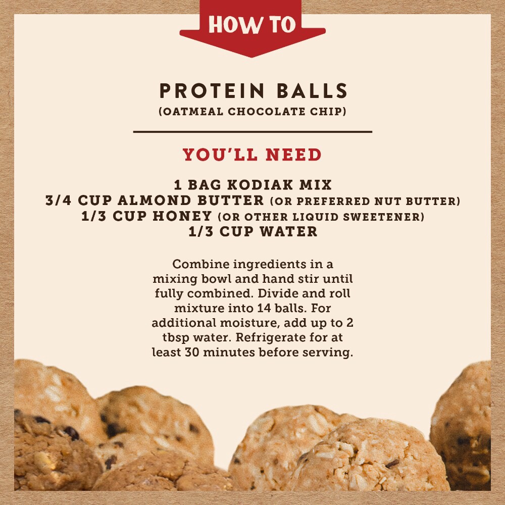 slide 6 of 6, Kodiak Cakes Protein Balls, Oatmeal Chocolate Chip, 12.7 oz, 12.7 oz