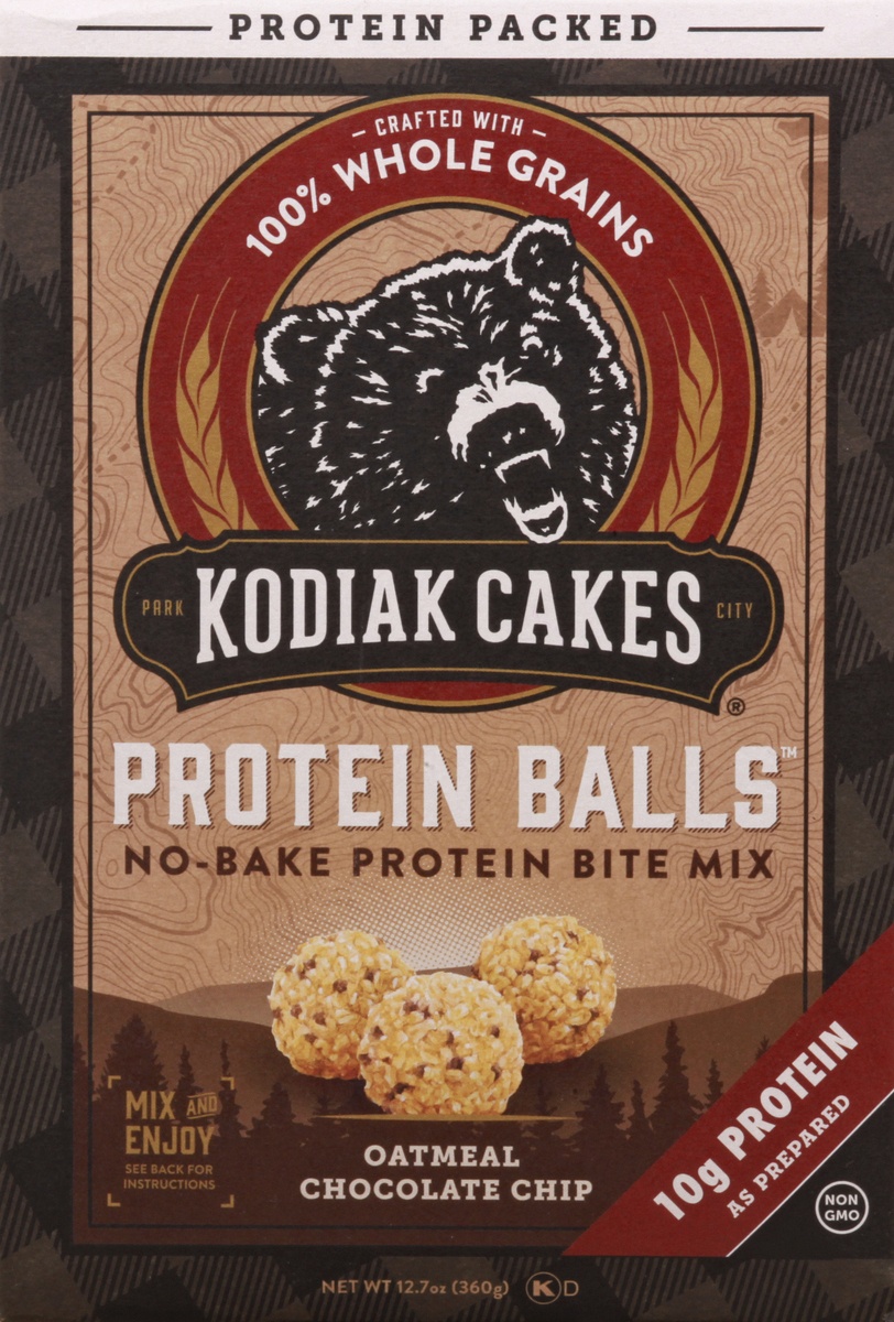 slide 9 of 10, Kodiak Cakes Oatmeal Chocolate Chip Protein Ball Mix, 12.7 oz