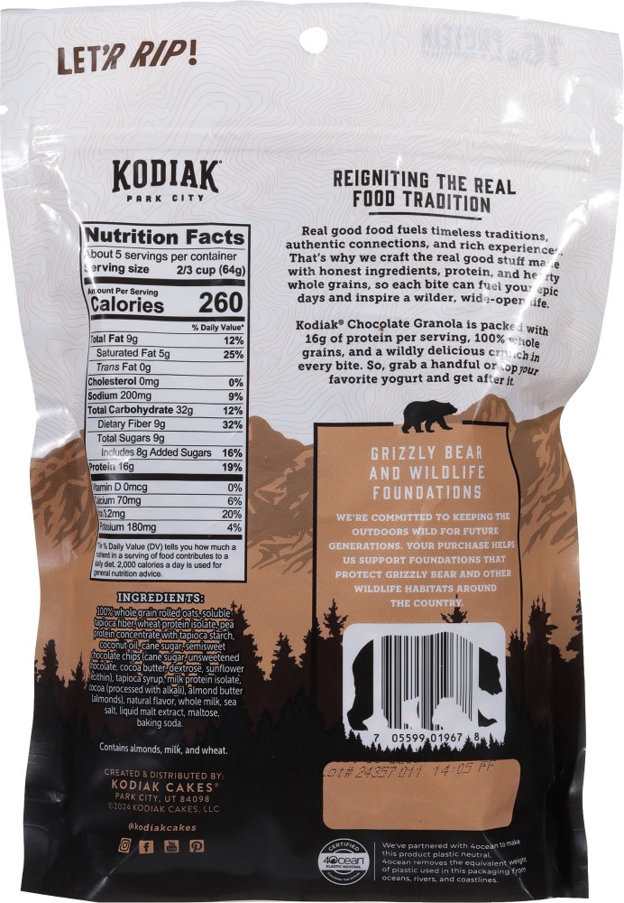 slide 3 of 5, Kodiak Chocolate Granola, 11 oz