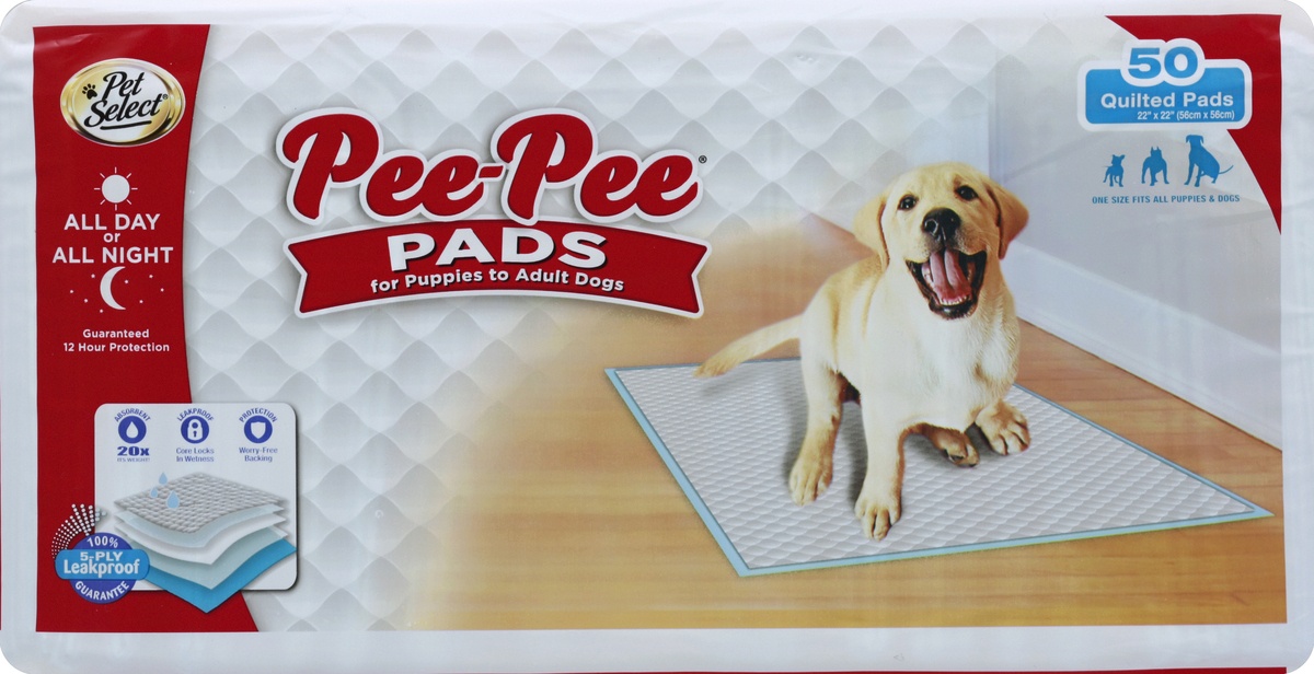 slide 4 of 4, Pet Select Pee-Pee Pads, 50 ct