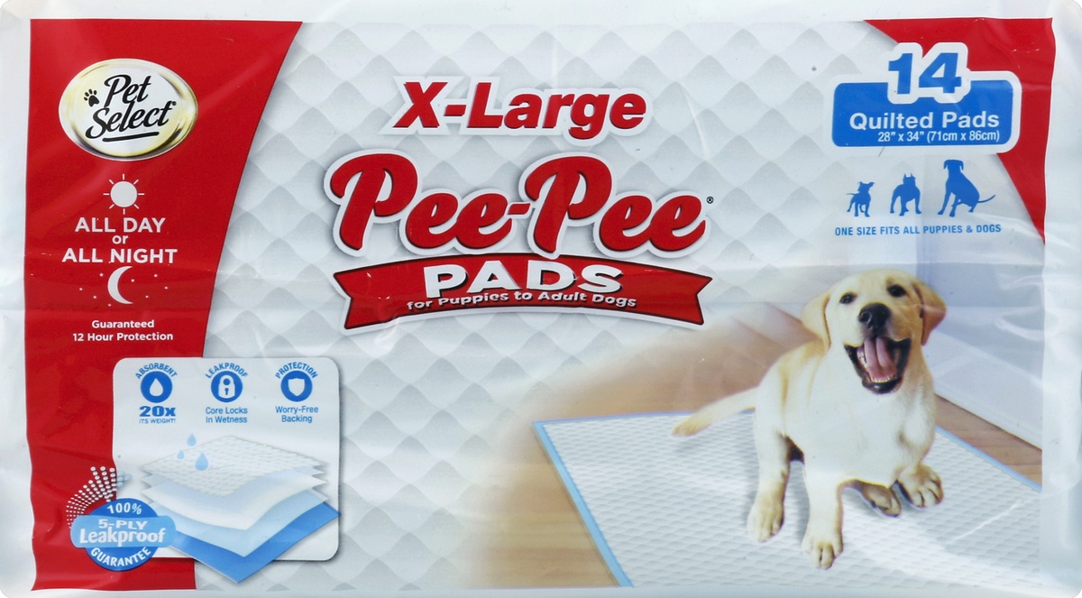 slide 2 of 5, Pet Select X-Large Pee-Pee Pads, 14 ct