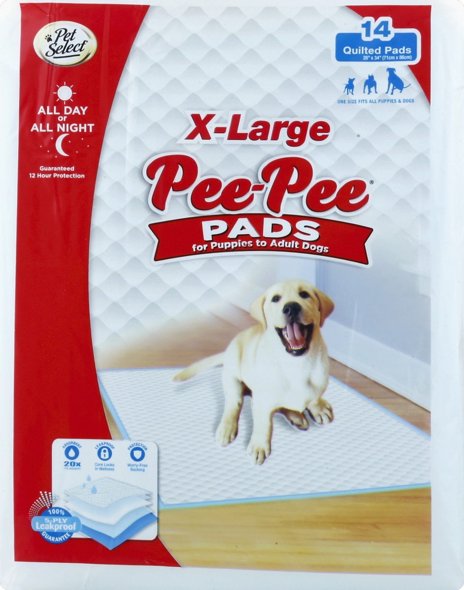 slide 4 of 5, Pet Select X-Large Pee-Pee Pads, 14 ct