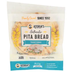 Atoria's Family Bakery Traditional Authentic Pita Bread 6 Count
