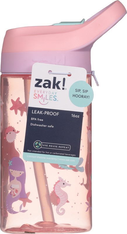 slide 3 of 4, Zak! Designs Everyday Smiles 16 oz Leak-Proof Mermaid PP Atlantic Bottle 1 Each, 1 ct