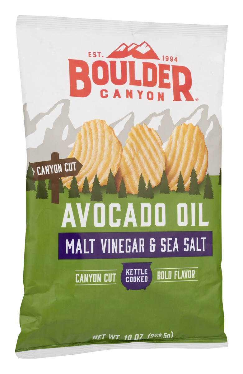 slide 2 of 11, Boulder Canyon Avocado Oil Malt Vinegar & Sea Salt Chips, 10 oz