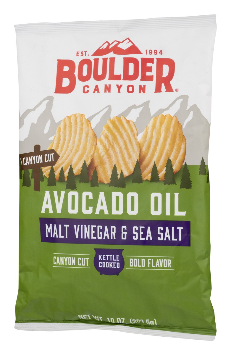 slide 4 of 11, Boulder Canyon Avocado Oil Malt Vinegar & Sea Salt Chips, 10 oz