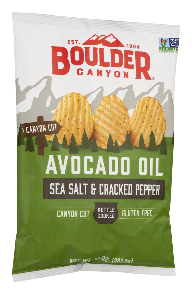 slide 2 of 11, Boulder Canyon Avocado Oil Sea Salt & Black Pepper Potato Chips, 10 oz