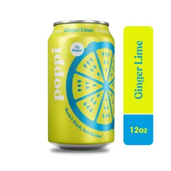 Poppi Prebiotic Soda Ginger Lime Flavored, 12 Fl Oz
