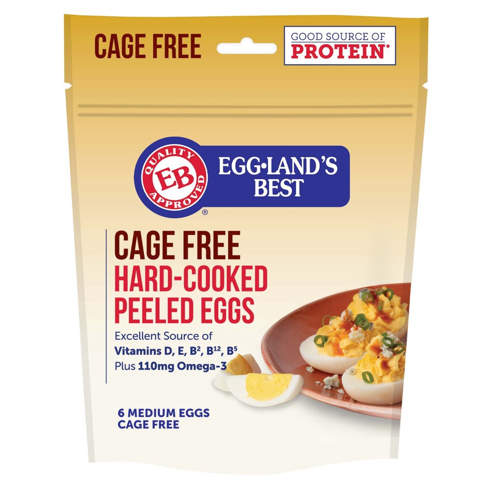 slide 1 of 1, Eggland's Best Cage Free Hard Cooked Eggs, 6 count, 6 ct