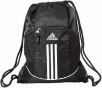 slide 1 of 1, Adidas Alliance 2 Sackpack Drawstring Backpack - Black, 18 in x 14 in