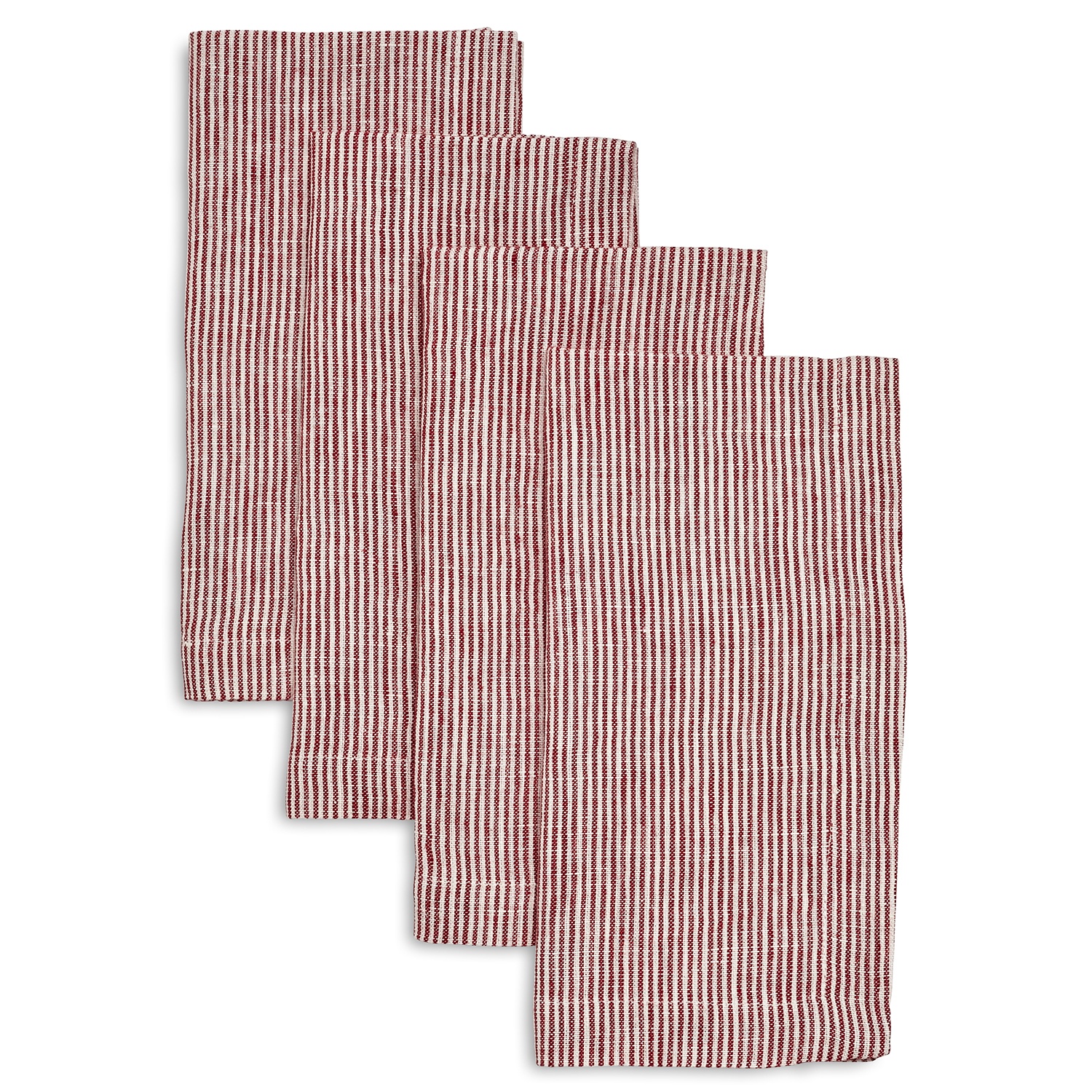 slide 1 of 1, Sur La Table Linen Pinstripe Napkins, Cranberry, 4 ct