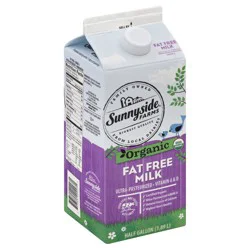 Sunnyside Farms, Organice Cream Fat Free Milk