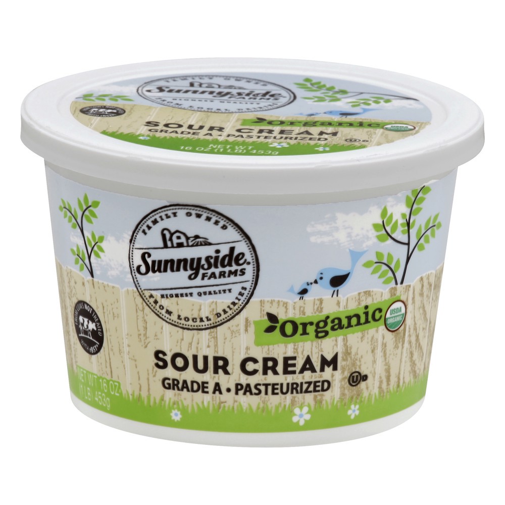 slide 1 of 1, Sunnyside Farms Sour Cream, Organic 16 Oz, 16.0 oz