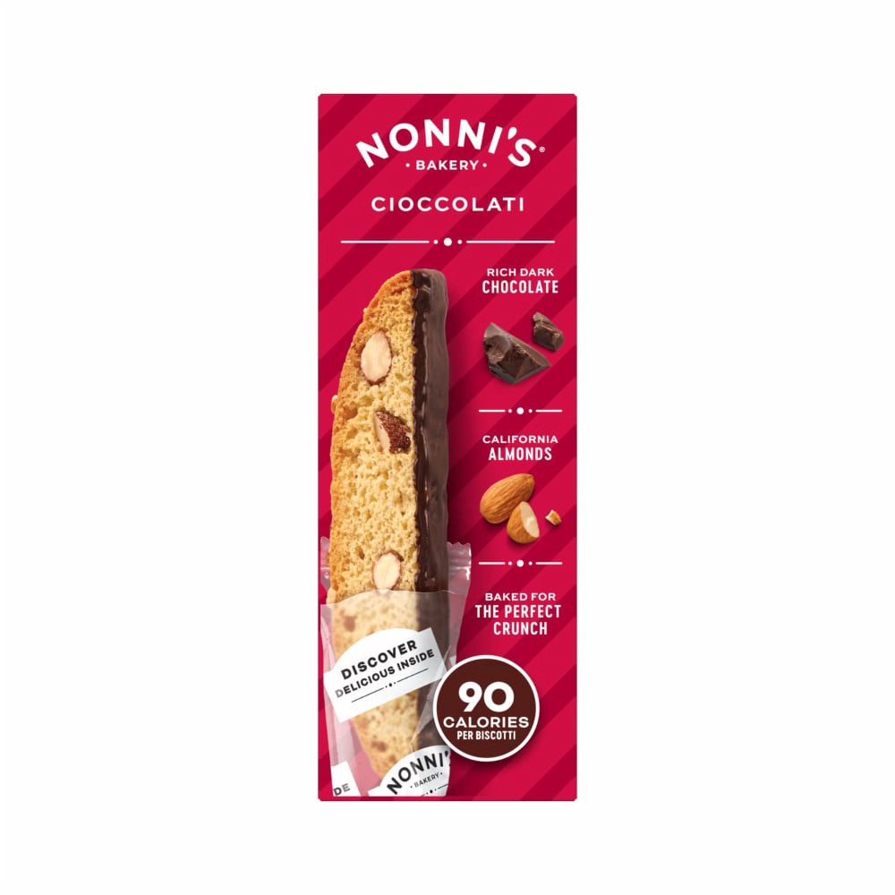 slide 3 of 6, Nonni's Cioccolati Biscotti, 8-count carton 6.88 oz, 8 ct