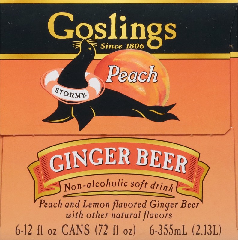slide 3 of 5, Gosling's Peach Ginger Beer - 6 ct; 12 fl oz, 6 ct; 12 fl oz