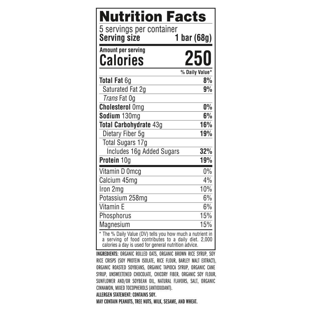 slide 3 of 3, CLIF BAR - Chocolate Chip - Made with Organic Oats - Energy Bars - Non-GMO - Plant Based Protein Bars (5 Pack), 5 ct