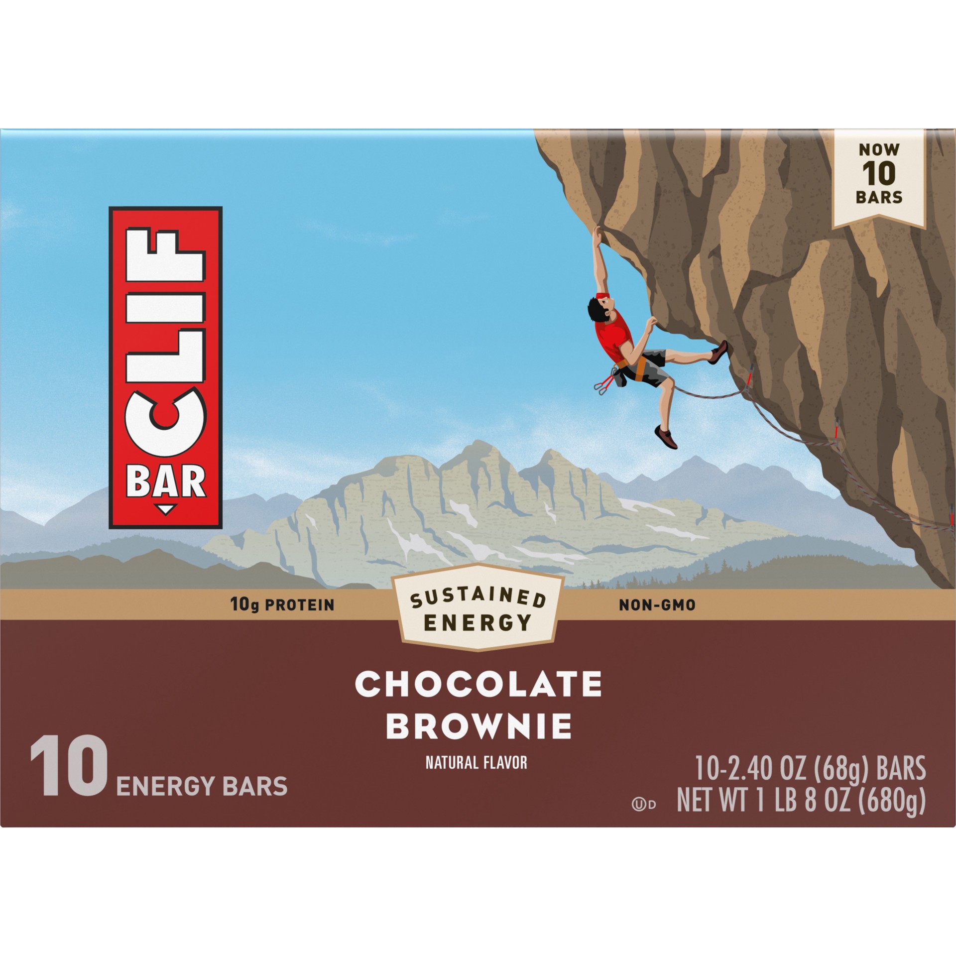 slide 4 of 5, CLIF BAR - Chocolate Brownie Flavor - Made with Organic Oats - Energy Bars - Non-GMO - Plant Based Protein Bars (10 Pack), 10 ct