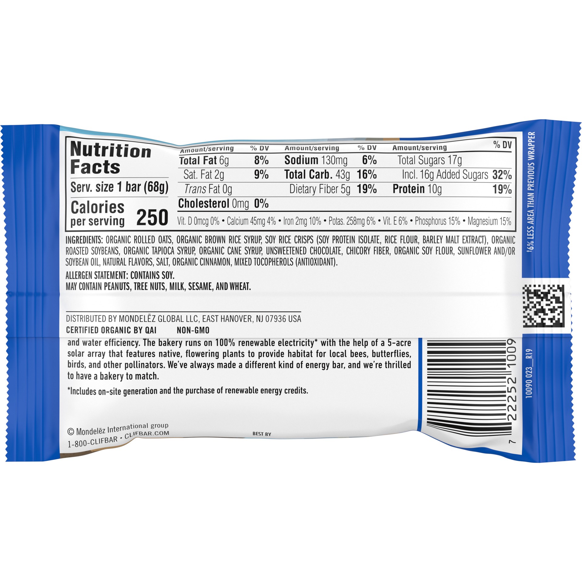 slide 5 of 5, CLIF BAR - Energy Protein Bars - Chocolate Chip - Made with Organic Oats - Energy Bars - Non-GMO - (1 Count), 2.4 oz