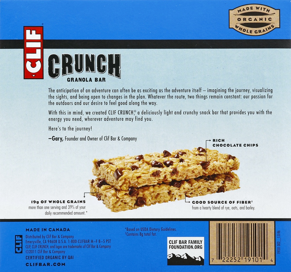 slide 6 of 6, CLIF Crunch Chocolate Chip Granola Bars, 5 ct