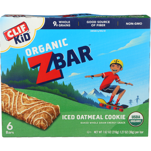 slide 1 of 1, Clif Kid Iced Oatmeal Cookie Z Bar 6 Pack, 7.62 oz; 6 ct