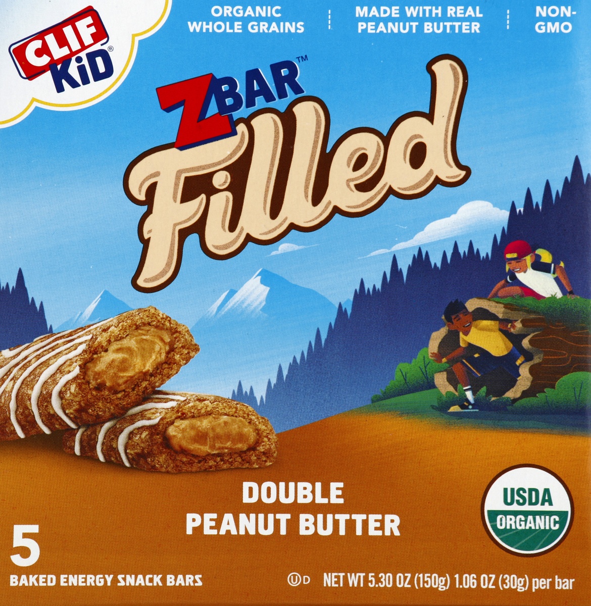 slide 4 of 4, CLIF Kid ZBar Filled With Double Peanut Butter Energy Snack Bars, 5 ct; 1.06 oz