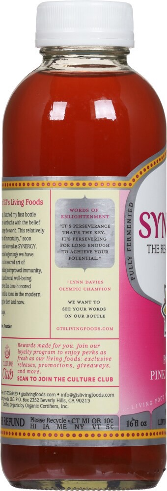 slide 5 of 6, GT's Raw Pomelo Pink Lemonade Kombucha 16 fl oz, 16 fl oz