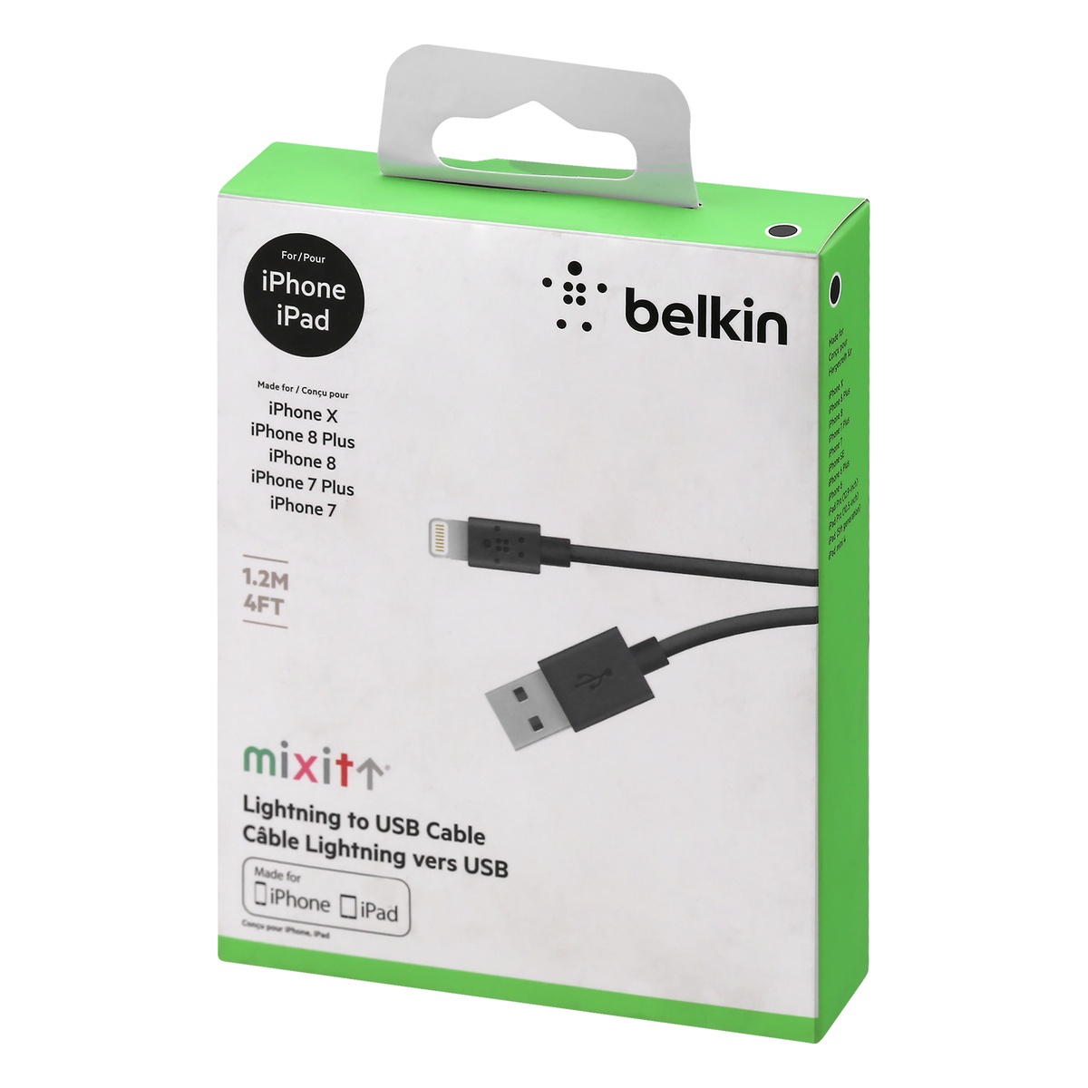 slide 3 of 8, Belkin Mixit Lightning-To-Usb Chargesync Cable For Apple Iphone 5 - 4 Foot - Black, 1 ct