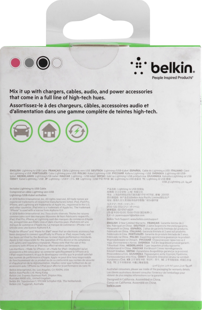 slide 8 of 8, Belkin Mixit Lightning-To-Usb Chargesync Cable For Apple Iphone 5 - 4 Foot - Black, 1 ct