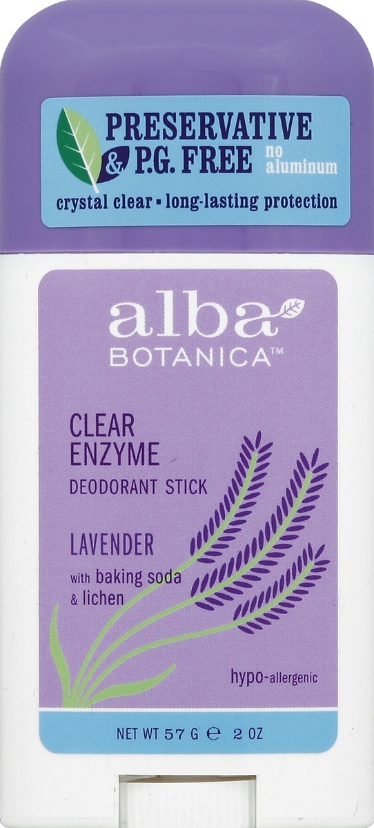slide 5 of 6, Alba Botanica Clear Enzyme Lavender Deodorant Stick With Baking Soda & Lichen, 2 oz