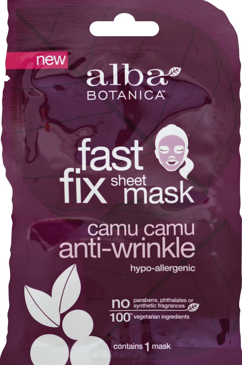 slide 2 of 2, Alba Botanica Camu Camu Anti-Wrinkle Fast Fix Sheet Mask , 1 ct