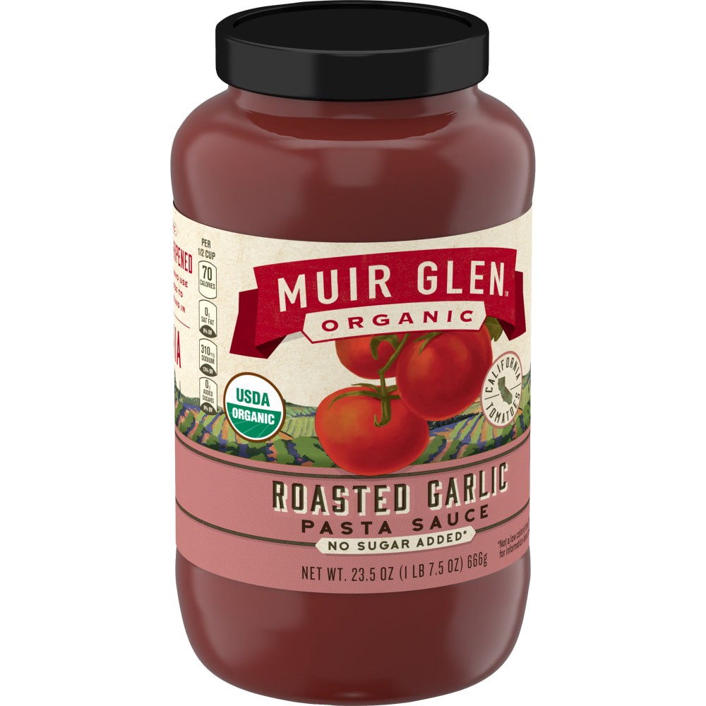 slide 4 of 6, Muir Glen Sauce- Roasted Garlic, 23.5 fl oz