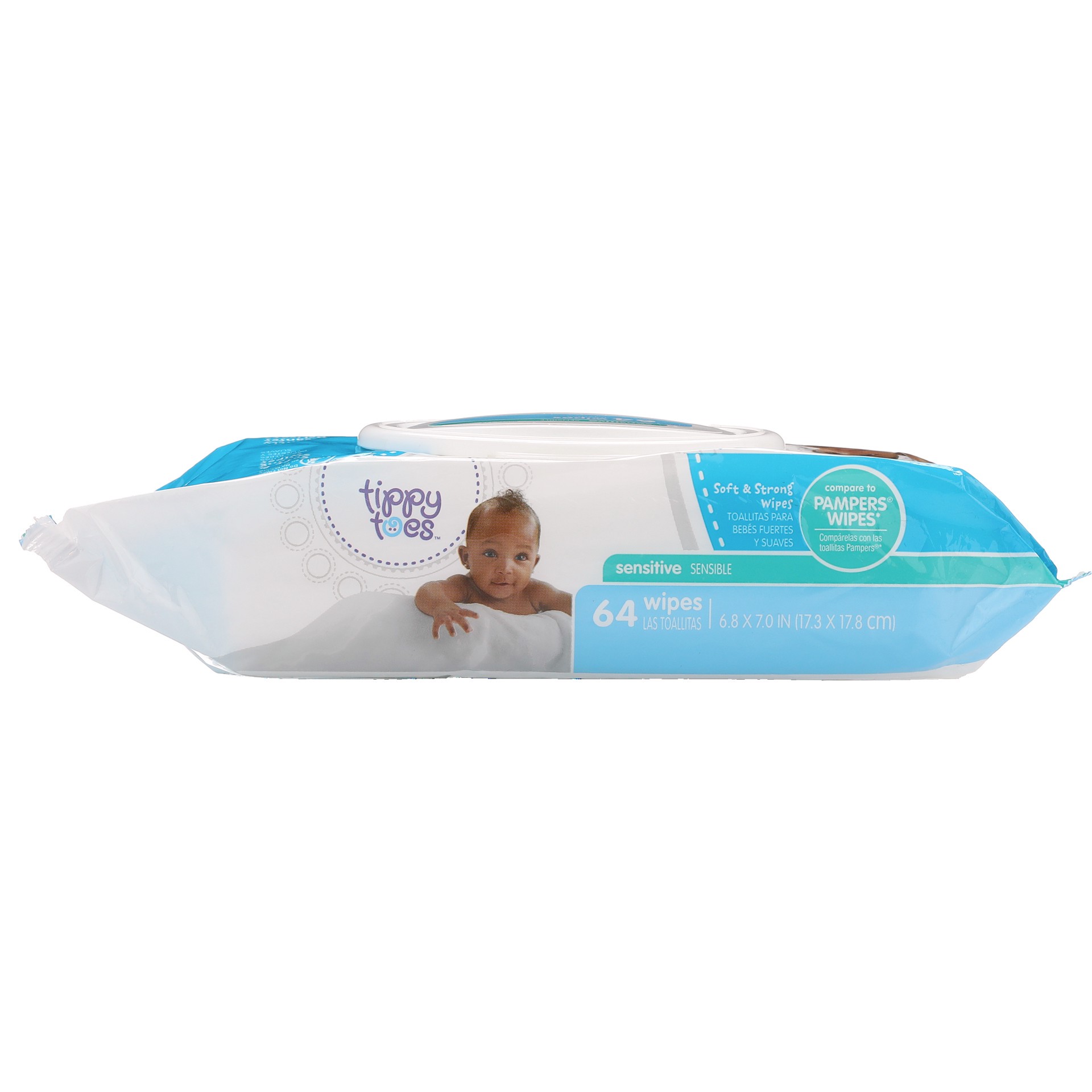 slide 4 of 6, Tippy Toes Soft & Strong Sensitive Wipes 64 ea, 64 ct