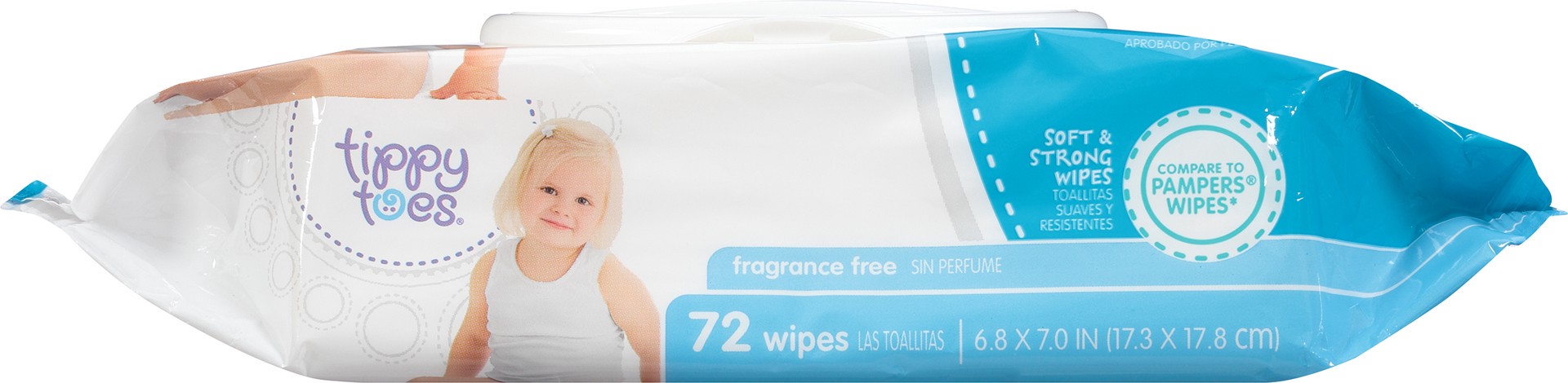 slide 6 of 6, Tippy Toes Soft & Strong Fragrance Free Wipes 72 Each, 72 ct
