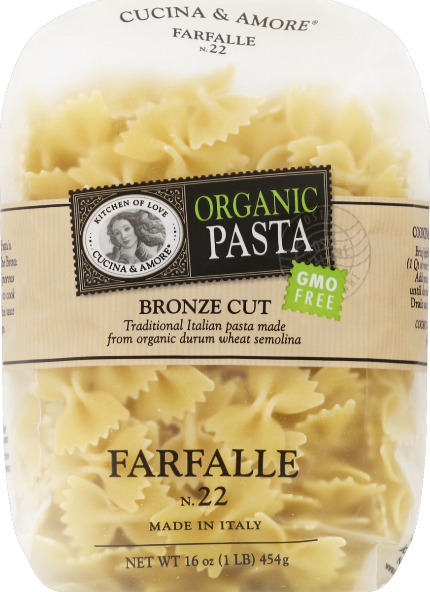slide 5 of 5, Cucina & Amore Organic Pasta - Farfalle, 16 oz