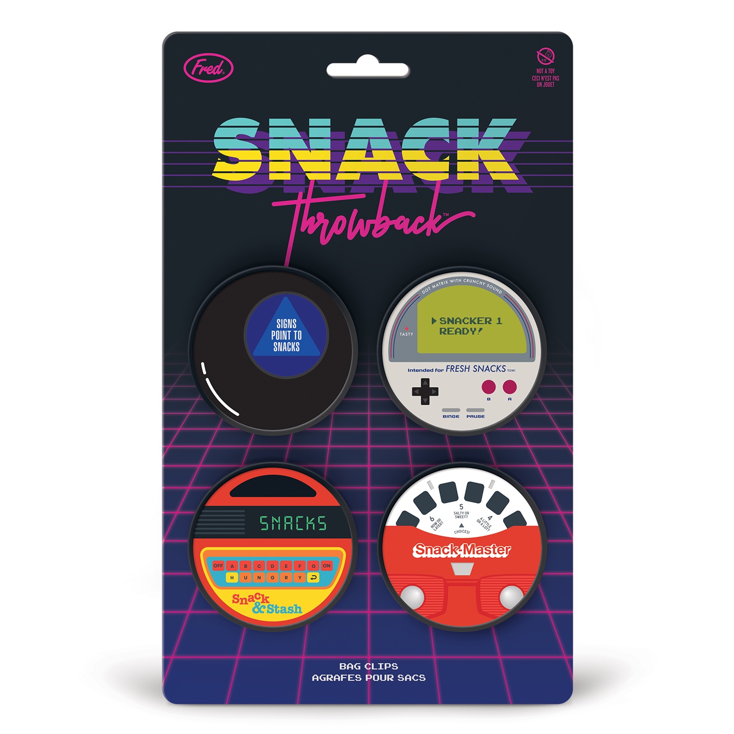 slide 1 of 1, Fred Snack Throwback Bag Clips, 1 ct