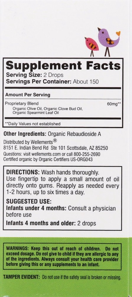 slide 3 of 3, Wellements Organic Baby Tooth Oil, 0.5 fl oz