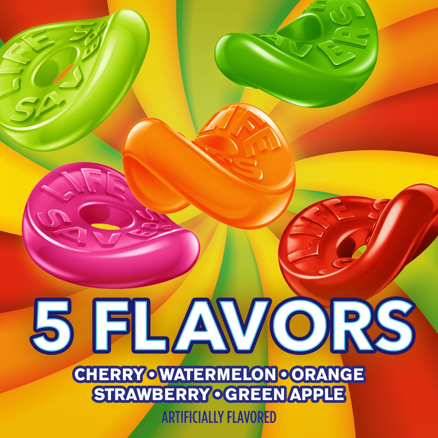 slide 2 of 8, LIFE SAVERS Gummy Candy, 5 Flavors, Family Size, 26 oz Bag, 26 oz