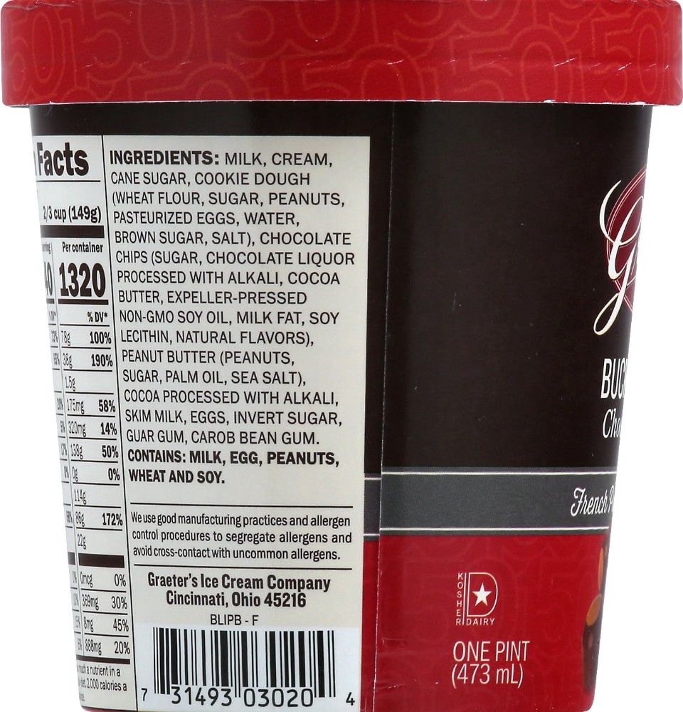 slide 3 of 4, Graeter's French Pot Buckeye Blitz Chocolate Chip Ice Cream 1 pt, 16 fl oz