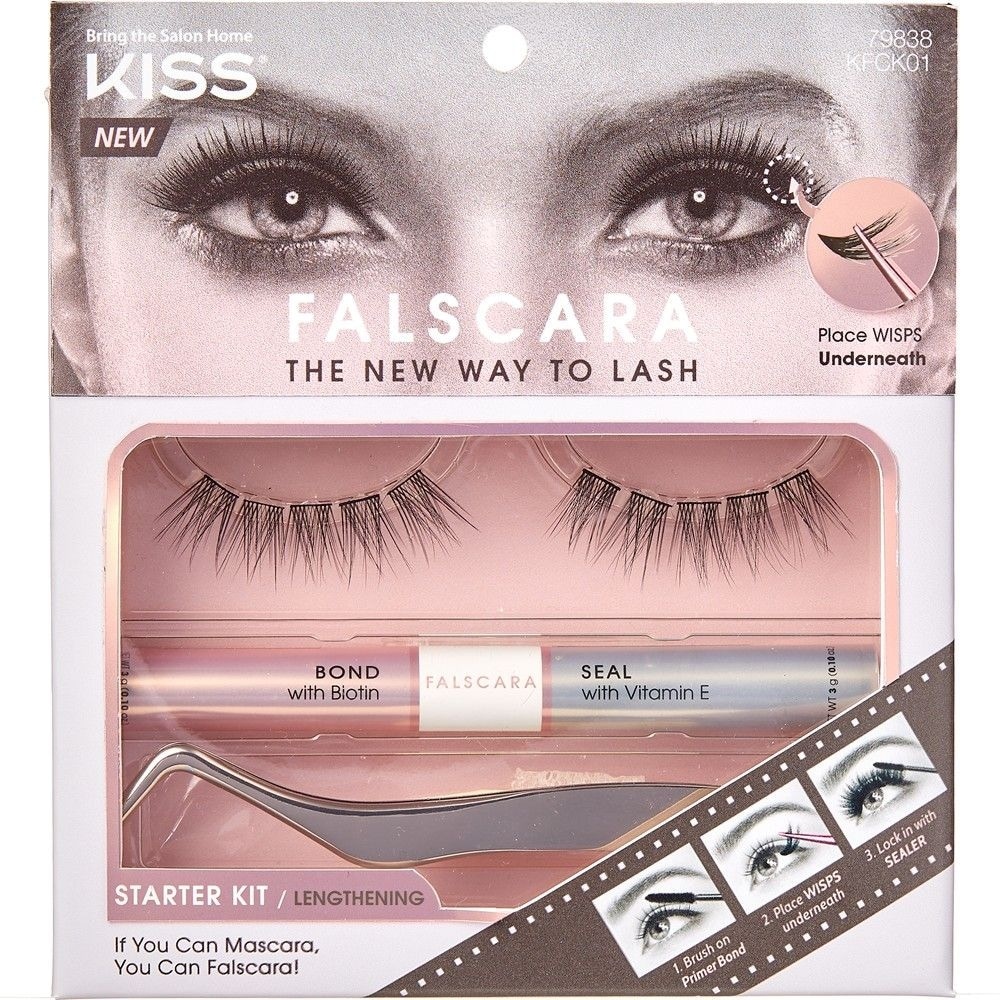 slide 1 of 1, Kiss Falscara False Eyelashes Starter Kit, 1 ct