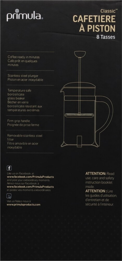 slide 4 of 5, Primula 8 Cup Classic Coffee Press 1 ea, 1 ct