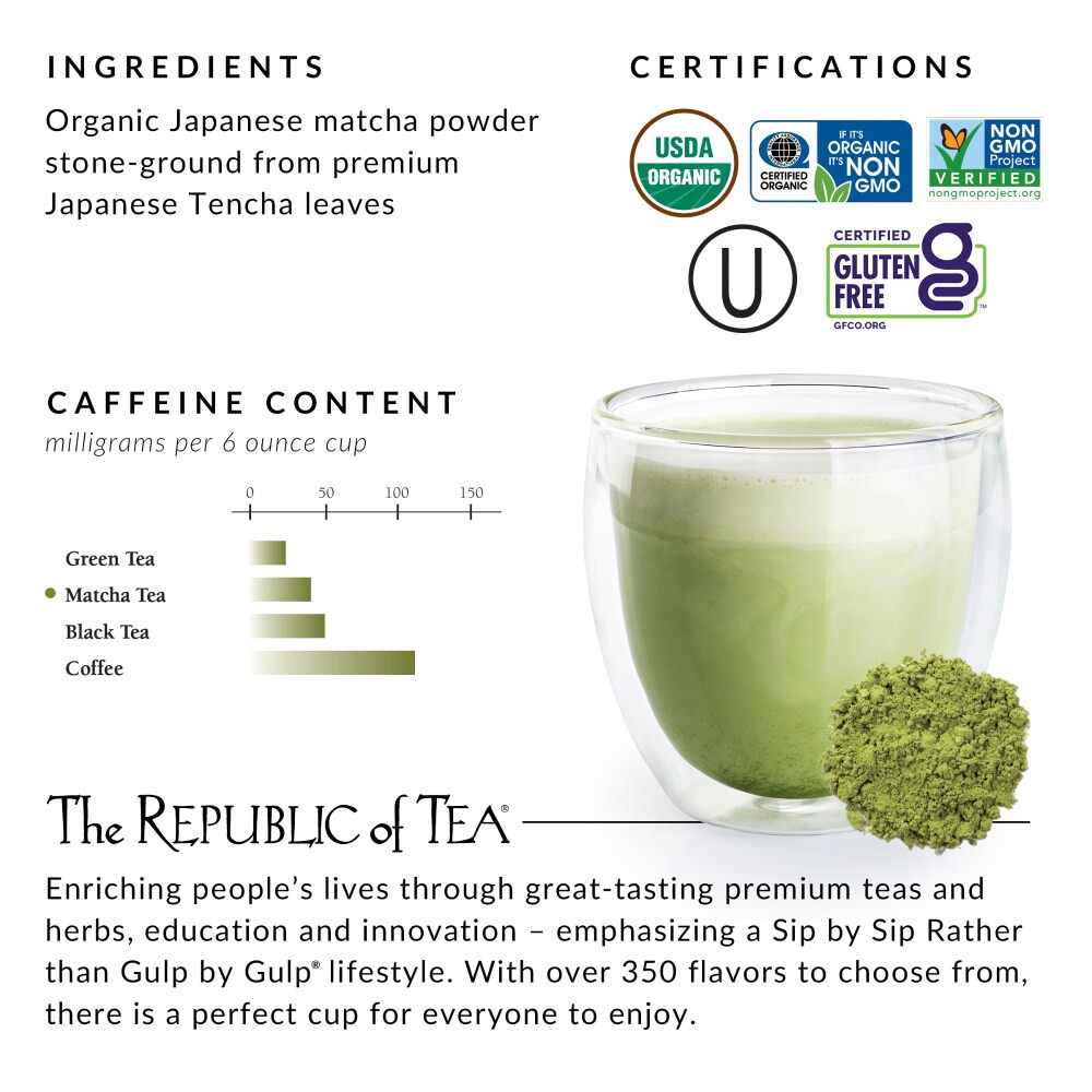 slide 3 of 3, The Republic of Tea Organic Ceremonial Matcha Green Tea Powder, 1.5 oz