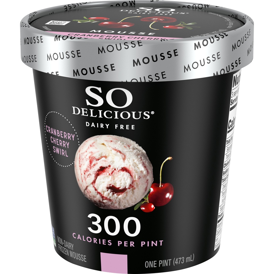 slide 3 of 8, So Delicious Dairy Free Frozen Mousse - Cranberry Cherry Swirl, 1 pint