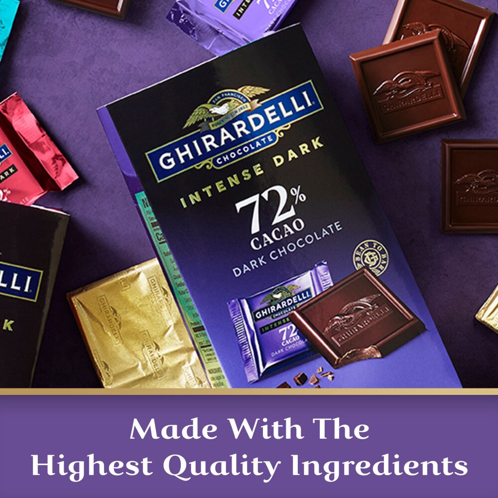 slide 2 of 5, Ghirardelli Holiday Intense Dark 72% Cacao Chocolate Square, 4.1 oz