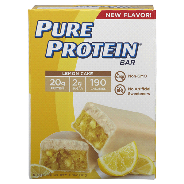 slide 1 of 4, Pure Protein Lemon Cake Bars Value Pack, 6 ct