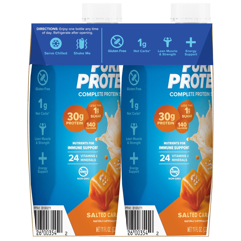 slide 5 of 6, Pure Protein Shake, Salted Caramel Protein, 4 ct
