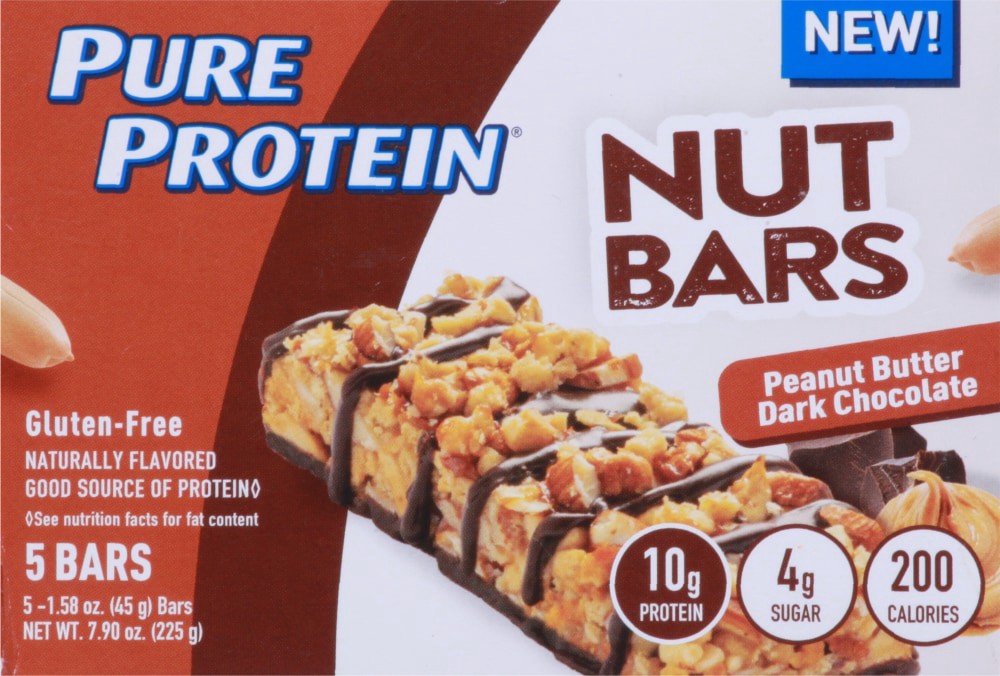 Pure Protein Peanut Butter Dark Chocolate Nut Bars 5 1.58 oz ea 5 ct