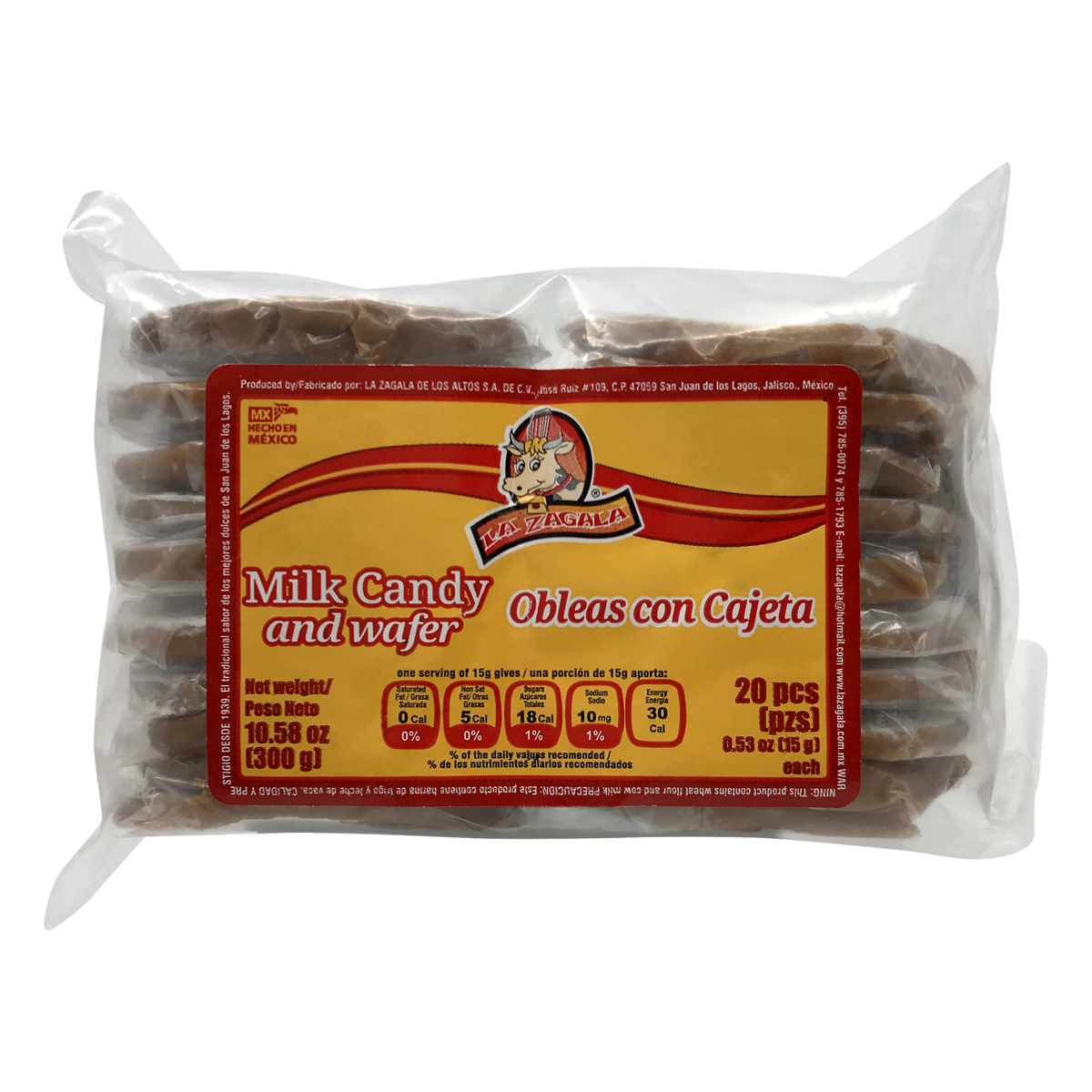 slide 1 of 1, Obleas Con Cajeta, La Zagala Milk Candy And Wafers, 20 pz
