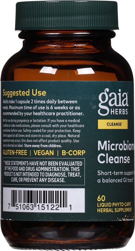 slide 5 of 5, Gaia Herbs Microbiome Cleanse, 60 ct